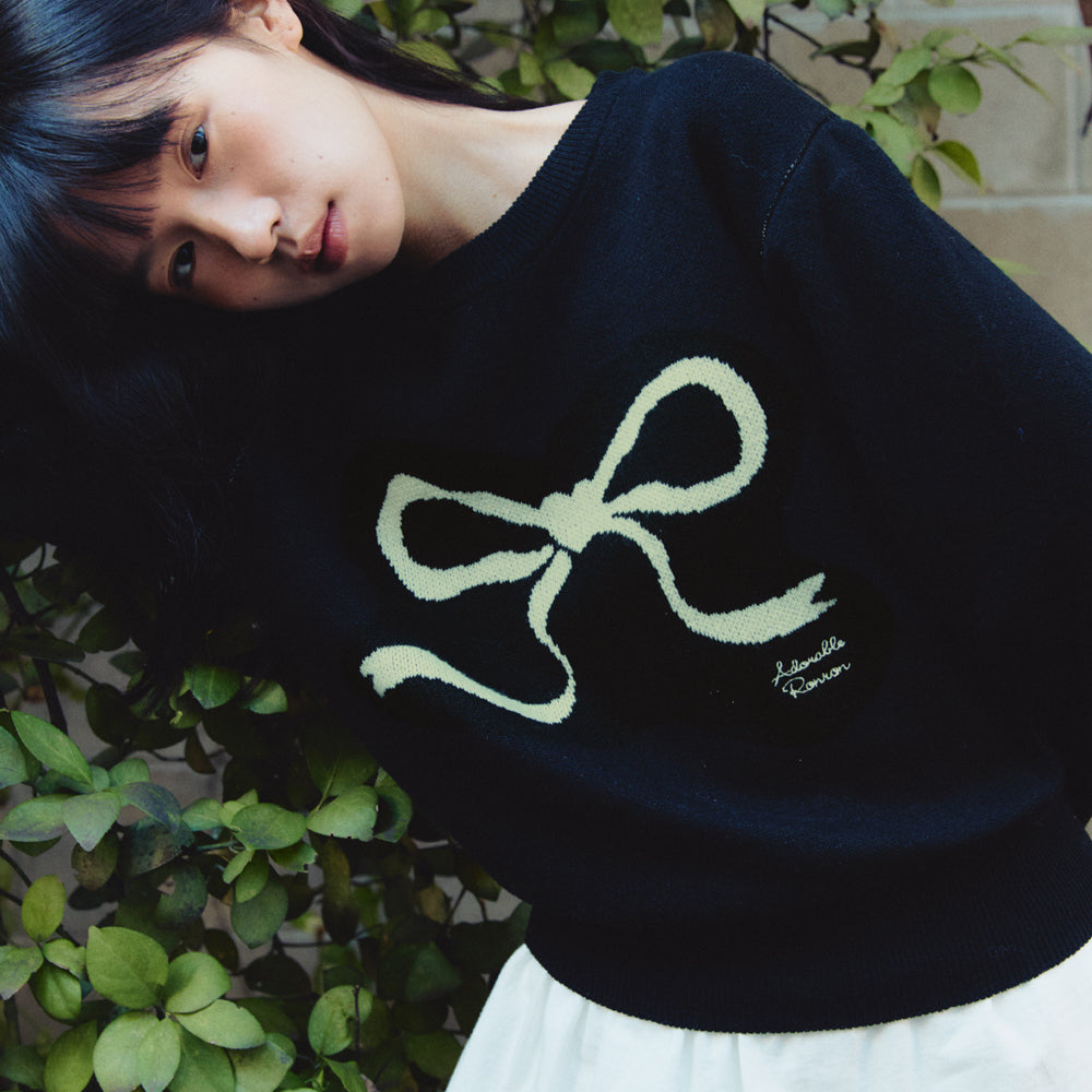HEART RIBBON JACQUARD KNIT