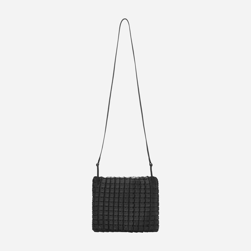 Square Embossed Bag Mini Crossover - Black