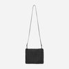 Square Embossed Bag Mini Crossover - Black