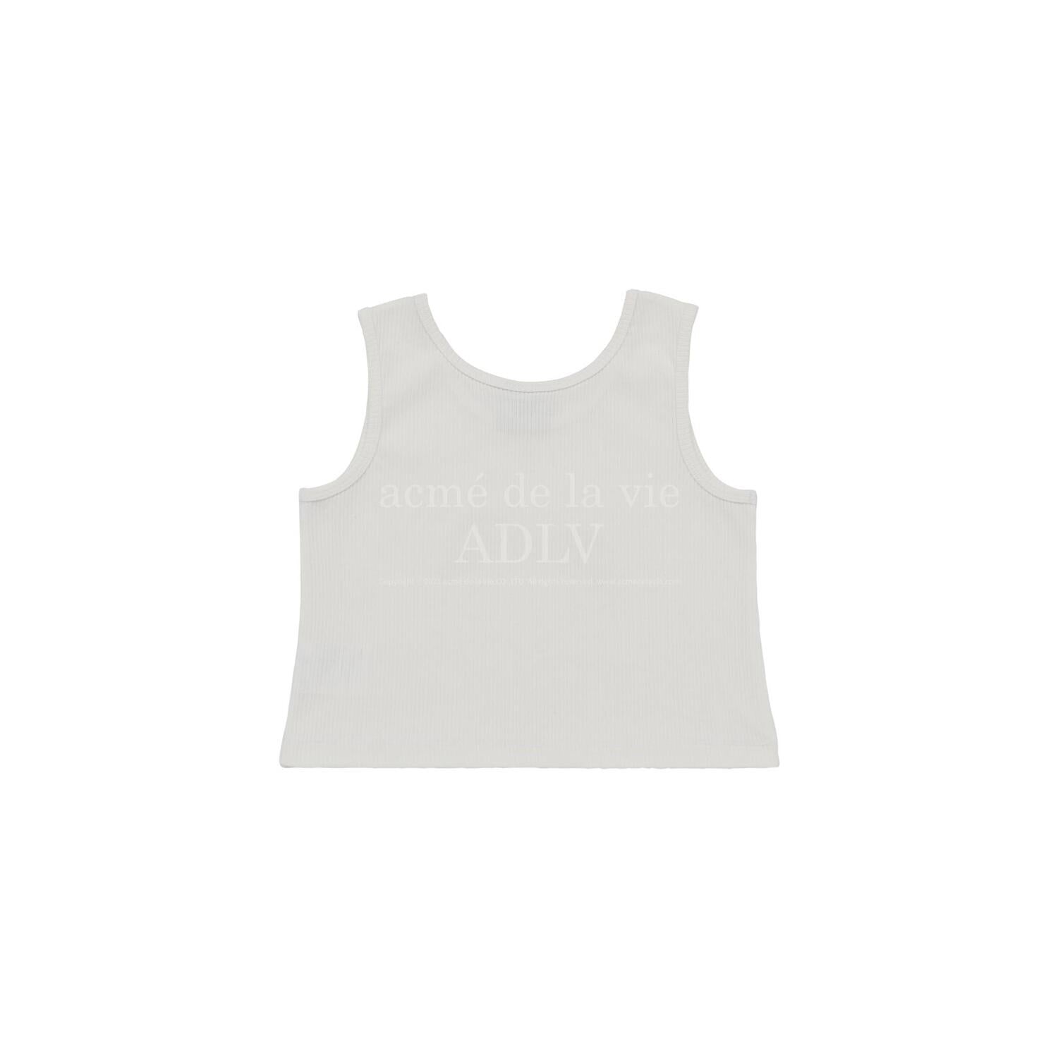 [Acmé de la Vie] ADLV X LISA TWINKLE SCRIPT LOGO CROP TANK TOP - WHITE