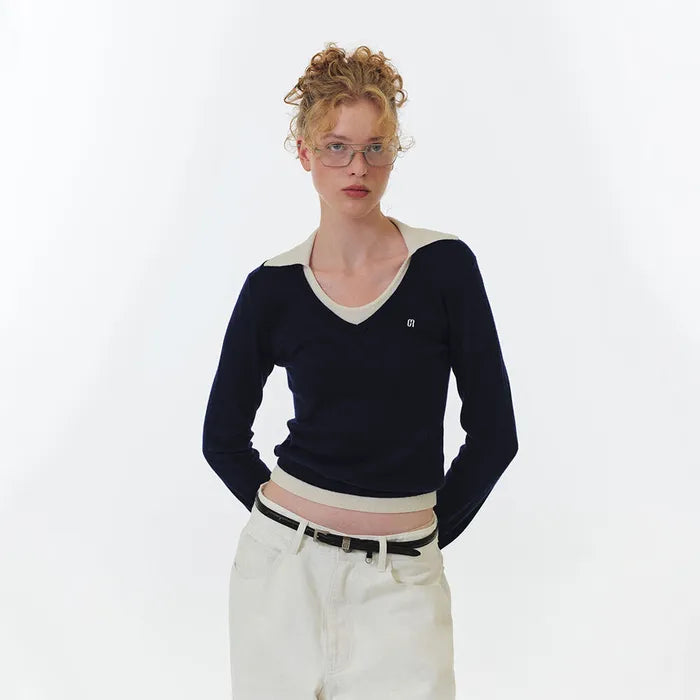 DELPHINE U-NECK COLLAR KNIT