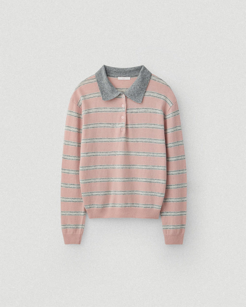 Fine Wool Stripe Collar Knit