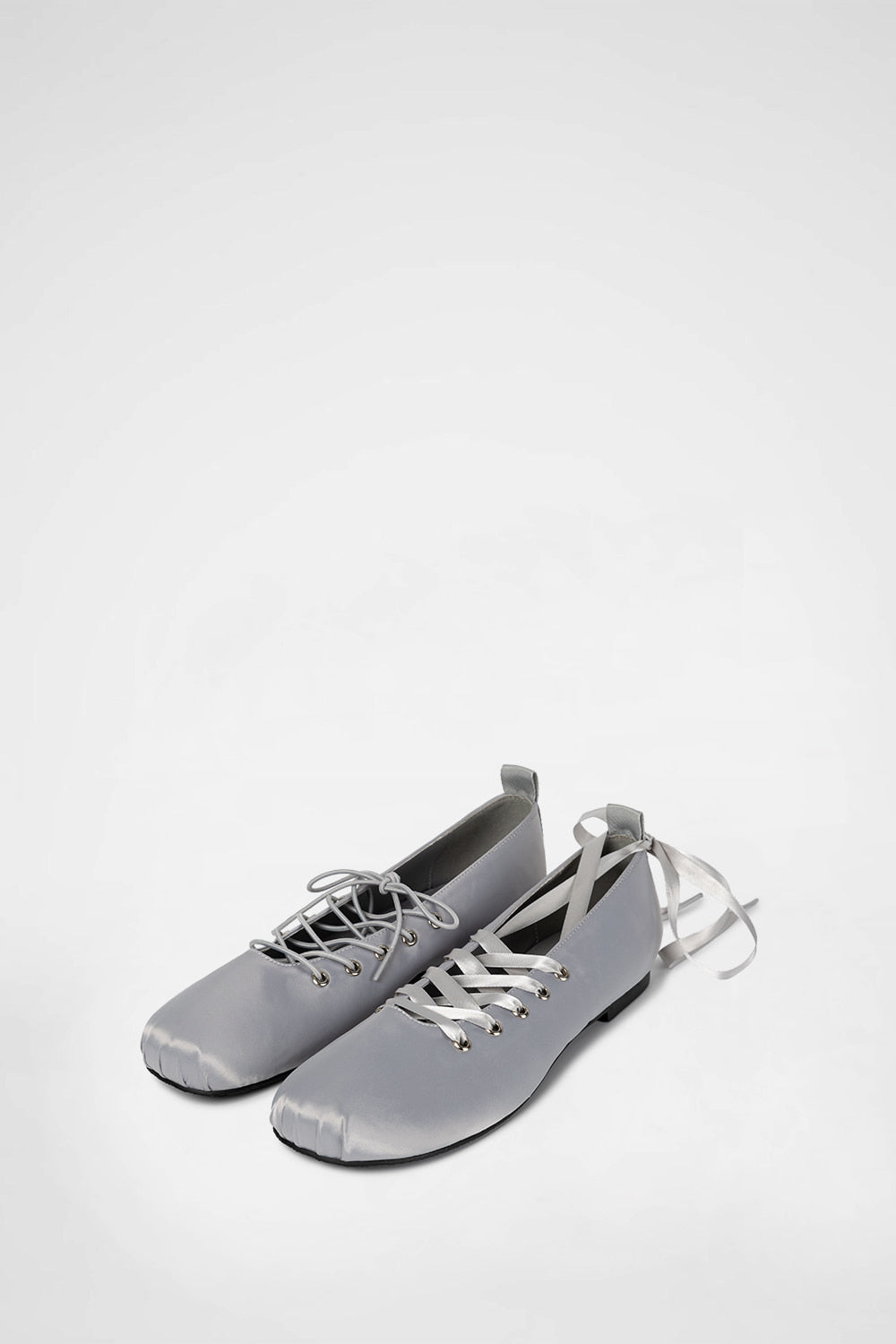 DOLPHIN LACE UP FLATS / SILVER