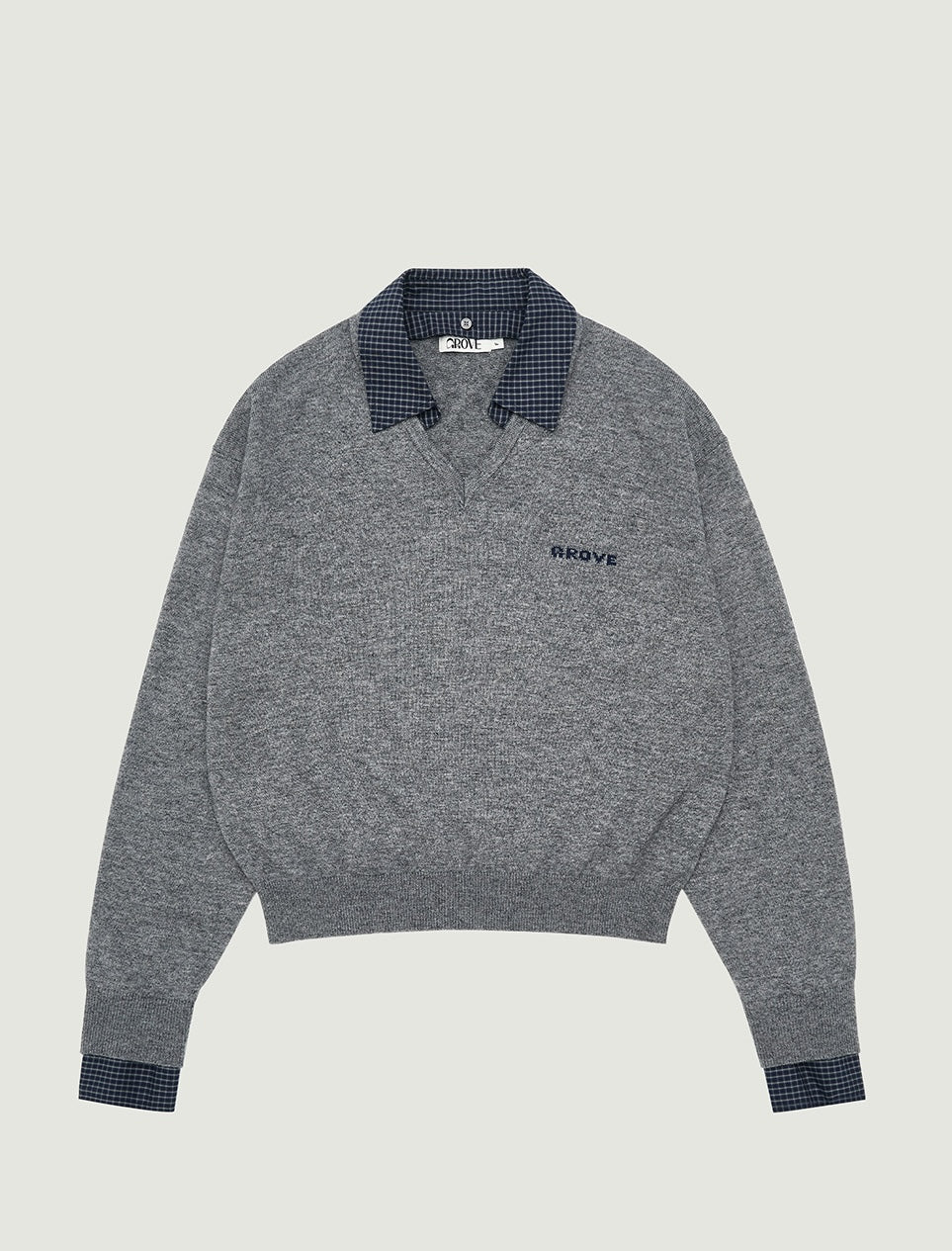 EVIE CHECK COLLAR KNIT