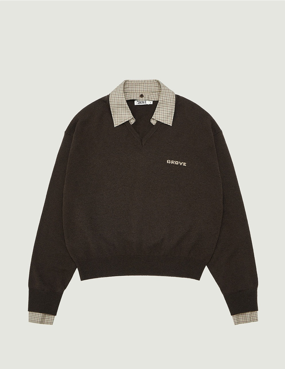 EVIE CHECK COLLAR KNIT