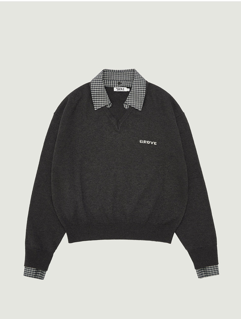 EVIE CHECK COLLAR KNIT