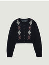 25FW UNA ARGYLE CROP CARDIGAN
