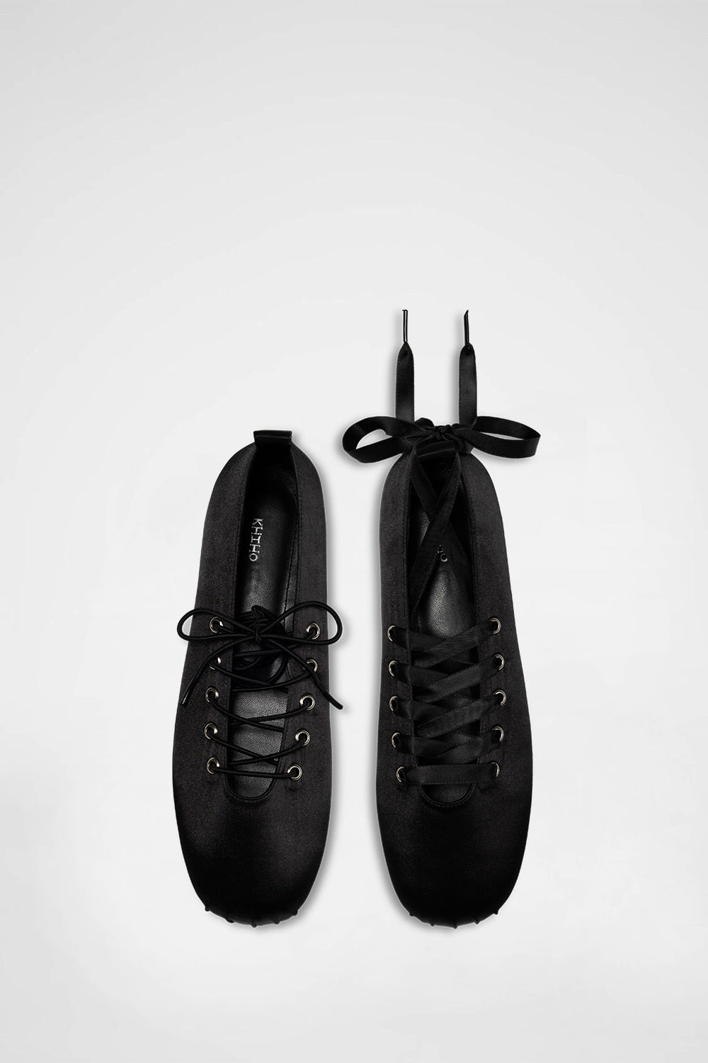 DOLPHIN LACE UP FLATS / BLACK