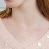 Silver 925 Dangle Ribbon Necklace (+Pouch Gift)