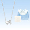 Silver 925 Heart and Cubic Ring Necklace