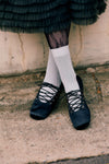 DOLPHIN LACE UP FLATS / BLACK