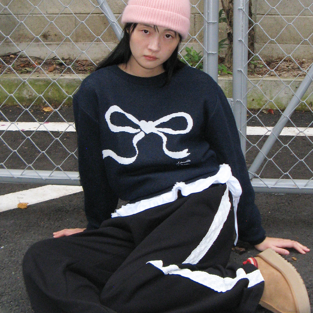 HEART RIBBON JACQUARD KNIT