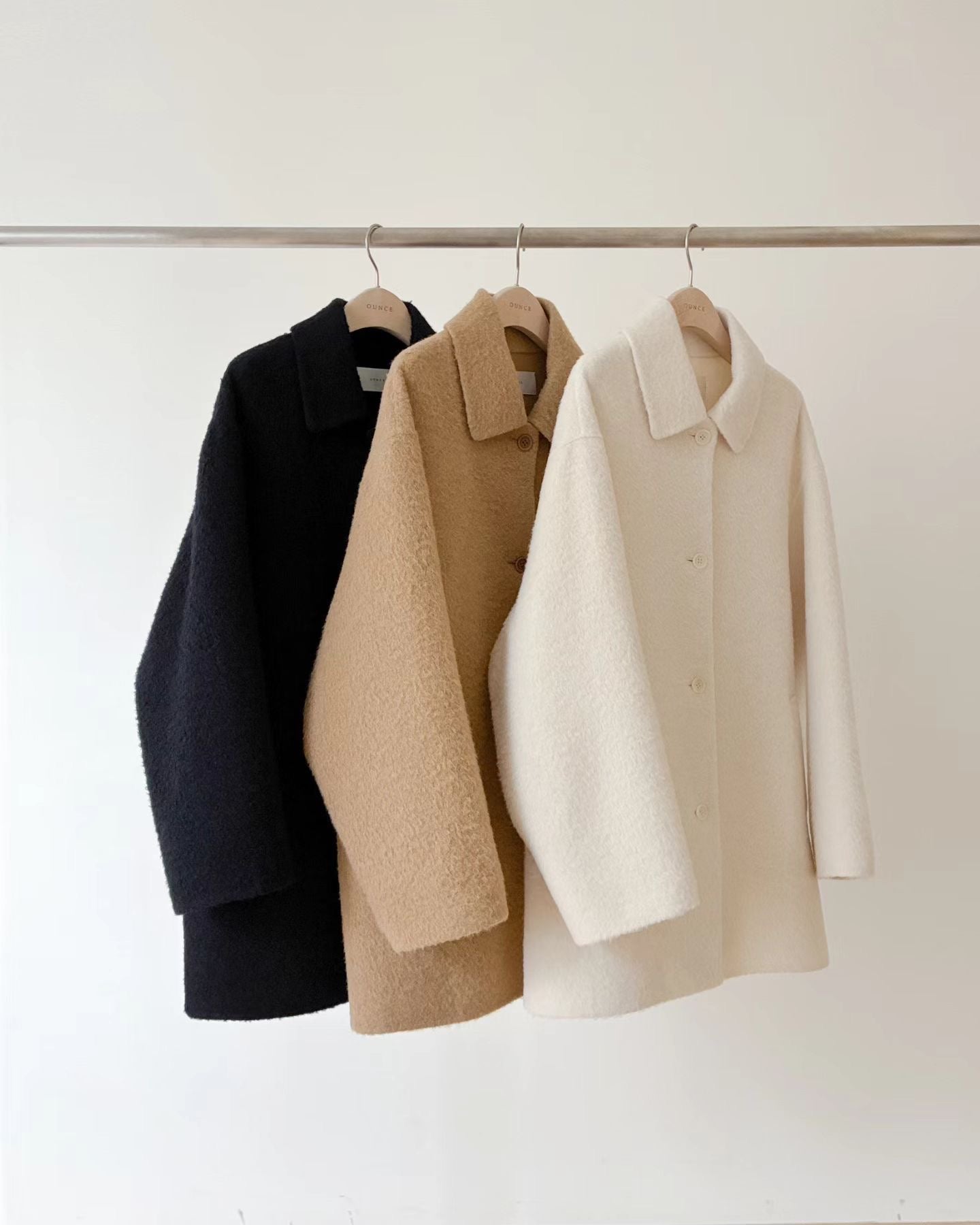 [OUNCE] Prenium Baby Alpaca Half Handmade CT 法式氣質輕奢翻領單排扣外套