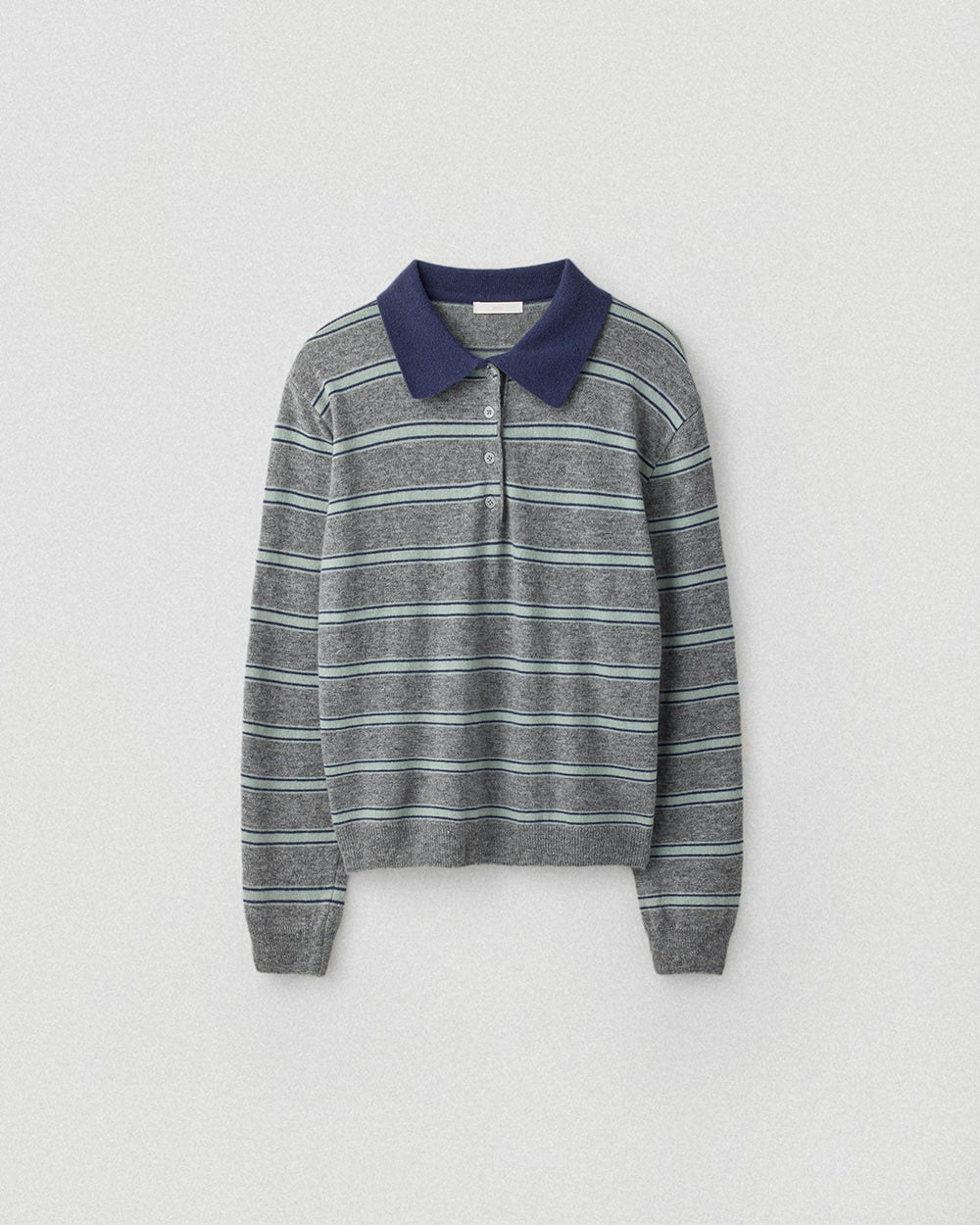 Fine Wool Stripe Collar Knit