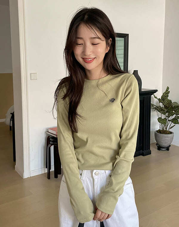 Daily T-shirt stitch round long sleeve 5color