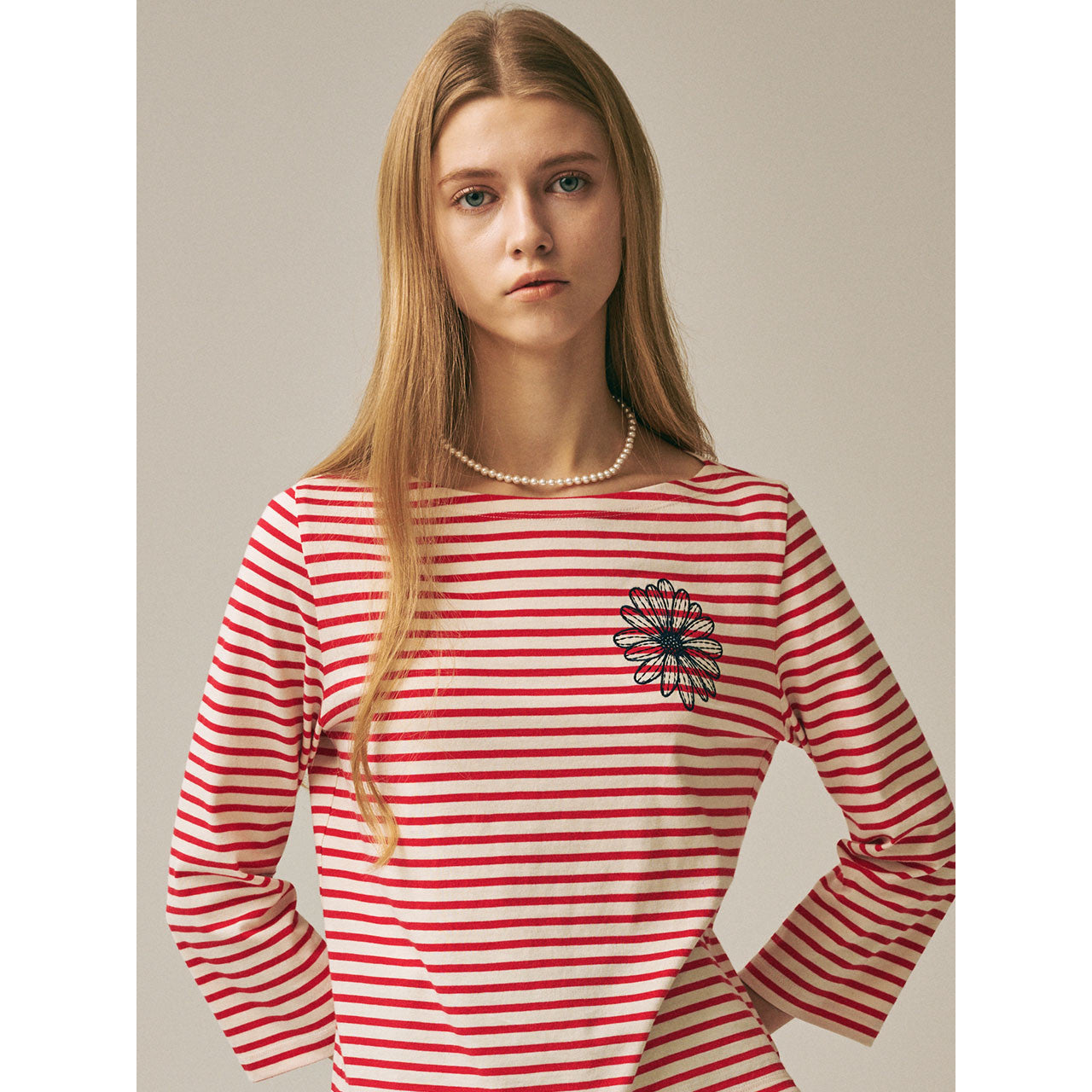 SLIM TSHIRT 3/4 SLEEVE STRIPE