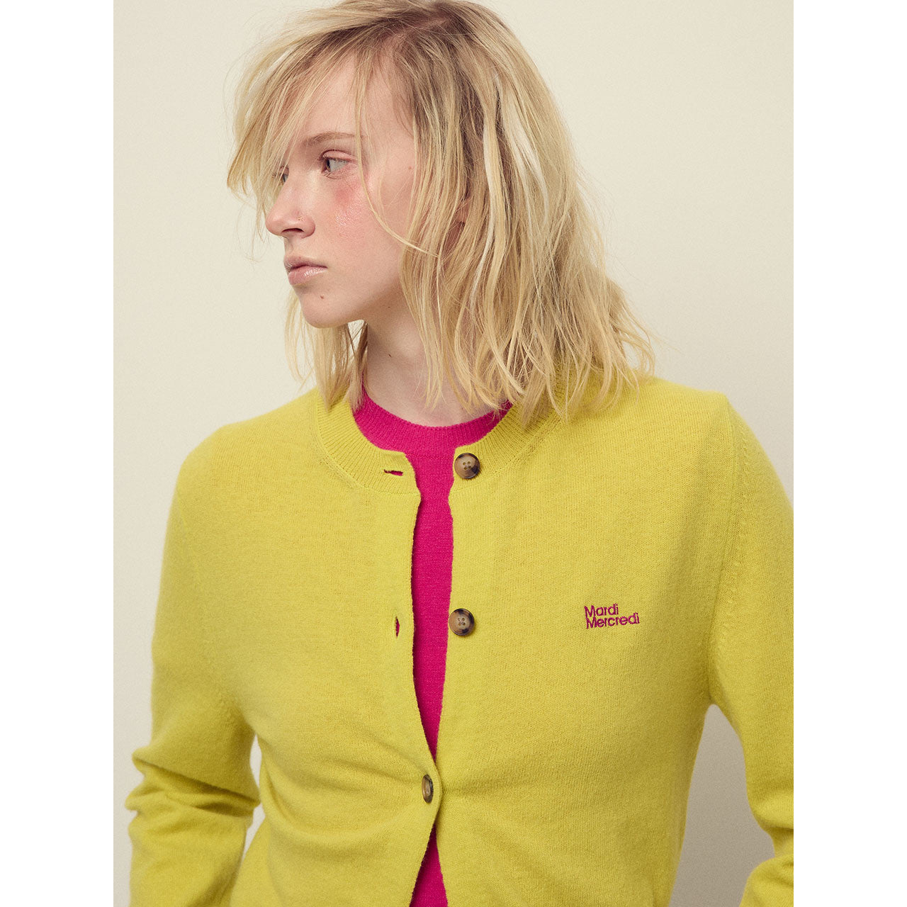 CASHMERE BLENDED CARDIGAN ROUND NECK ESSENTIAL