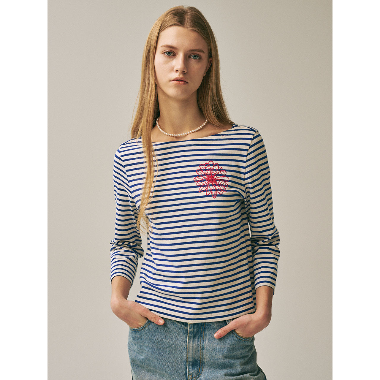 SLIM TSHIRT 3/4 SLEEVE STRIPE