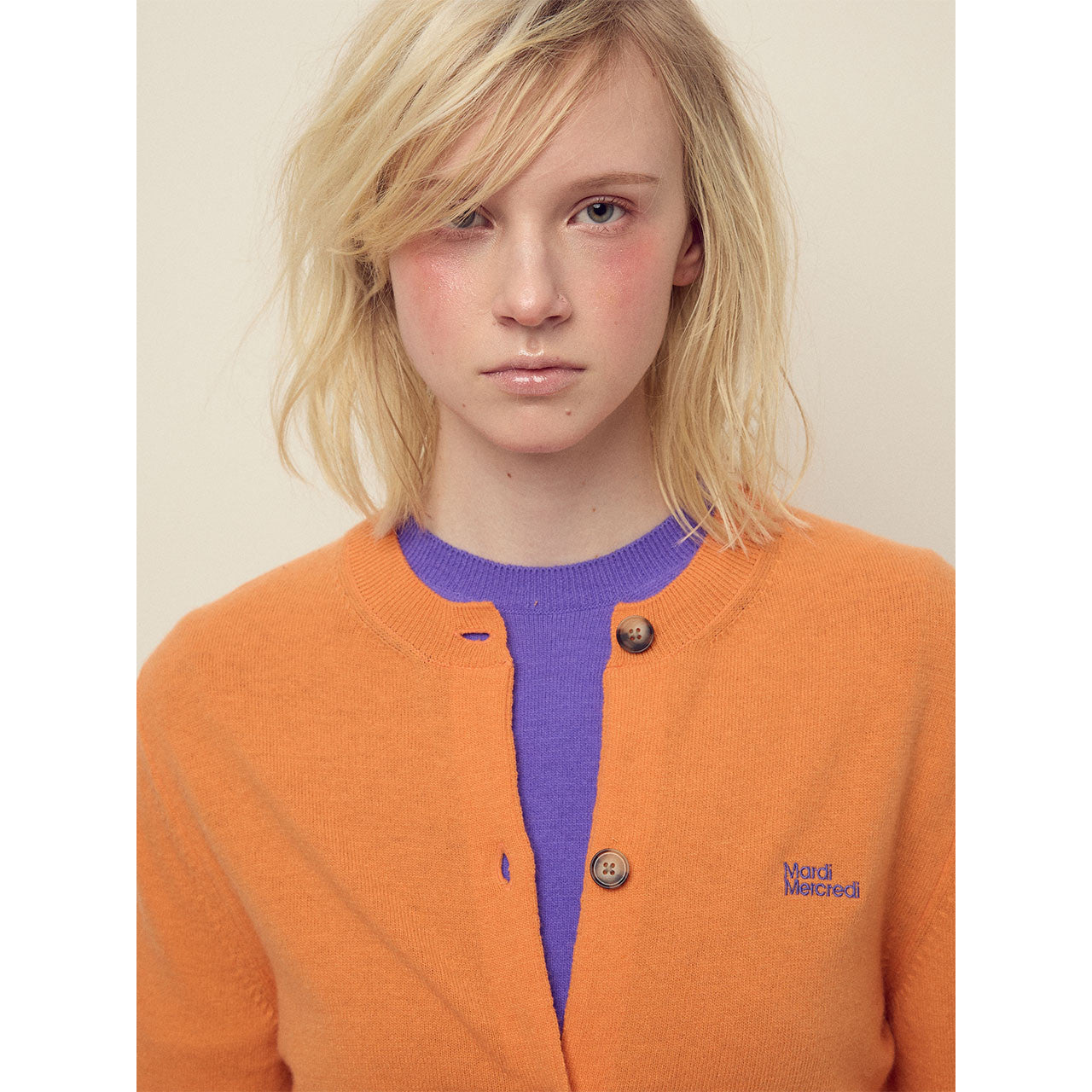CASHMERE BLENDED CARDIGAN ROUND NECK ESSENTIAL