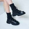 Lace-up Chunky Sole Knit Socks Boots (4cm)