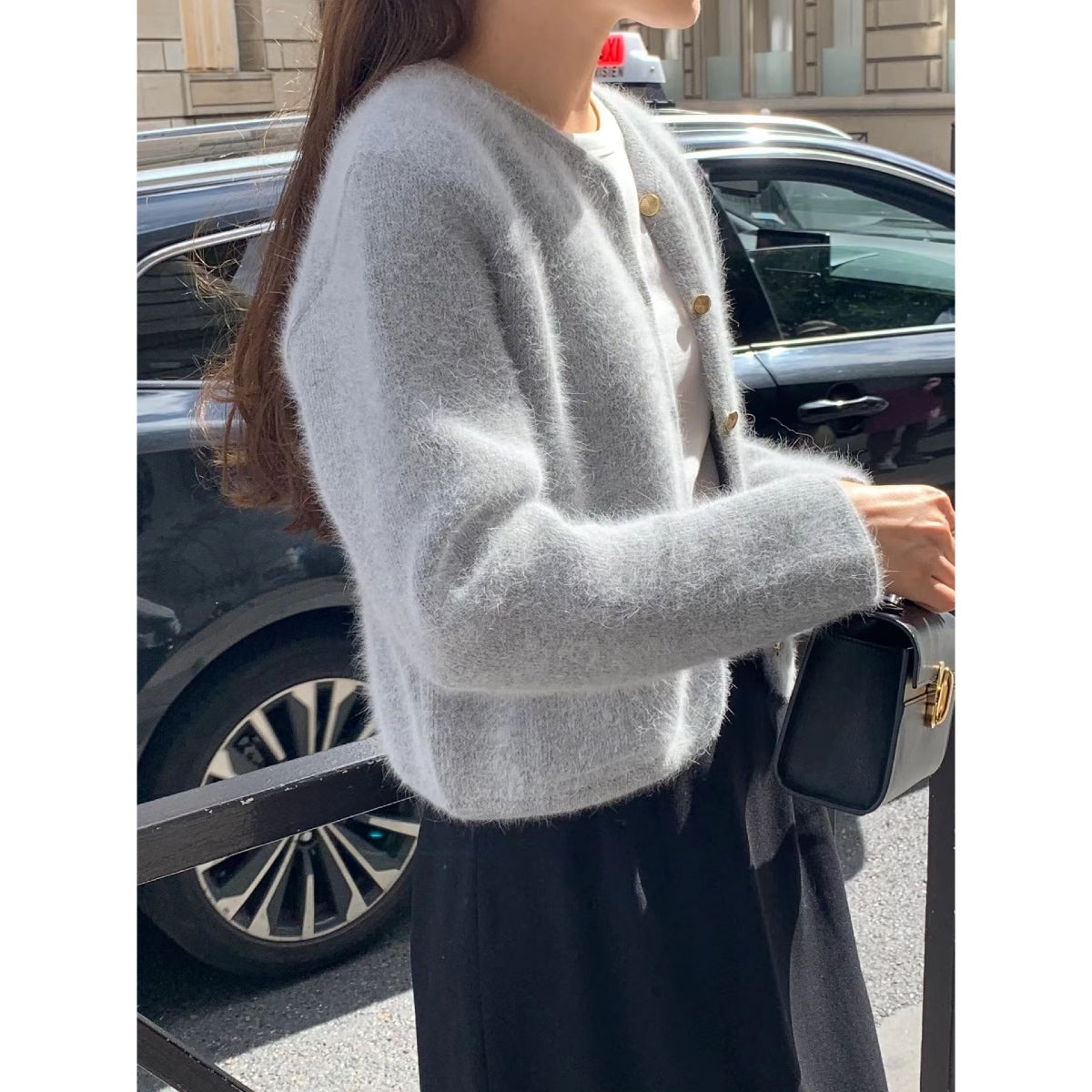 [OUNCE] Prenium Angora Tweed CD 小香風奢華金扣羊駝毛絨外套