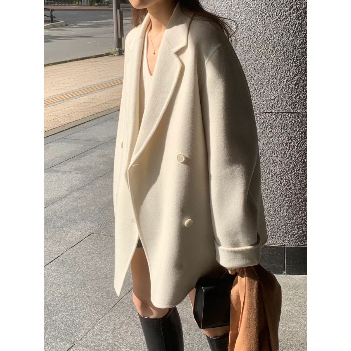 [OUNCE] Bruni Double Half Handmade Coat 高質羊毛料雙排扣外套