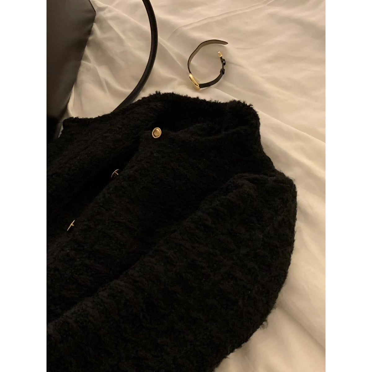 [OUNCE] Prenium Vanity Tweed CD 高質感輕奢小香風金扣外套