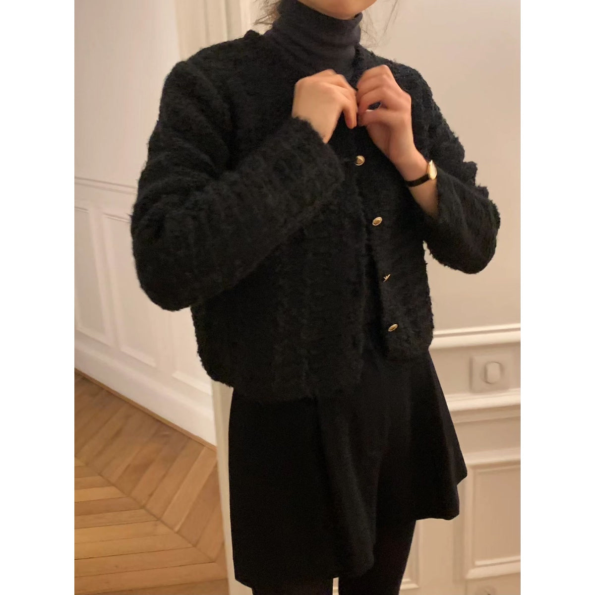 [OUNCE] Prenium Vanity Tweed CD 高質感輕奢小香風金扣外套