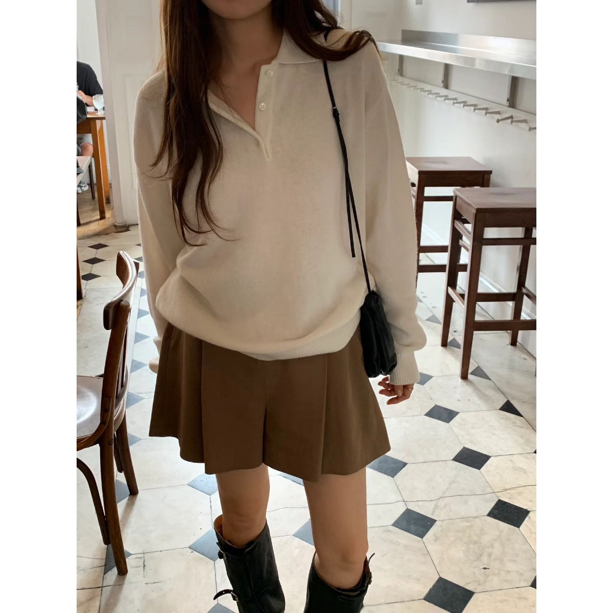 [OUNCE] Premium Cloud Soft Cashmere Sweater 高質柔和色慵懶感POLO 毛衣