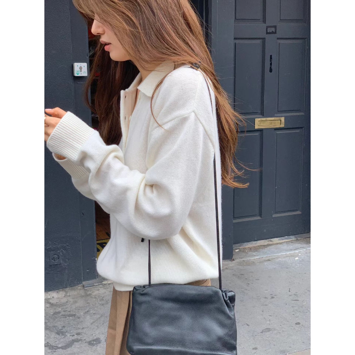 [OUNCE] Premium Cloud Soft Cashmere Sweater 高質柔和色慵懶感POLO 毛衣