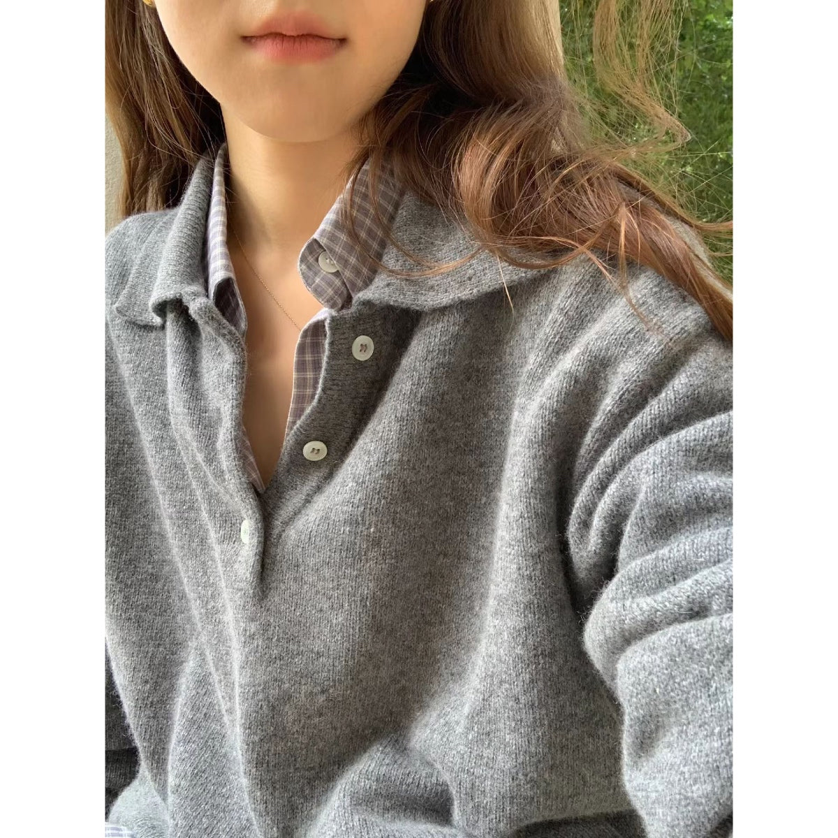 [OUNCE] Premium Cloud Soft Cashmere Sweater 高質柔和色慵懶感POLO 毛衣