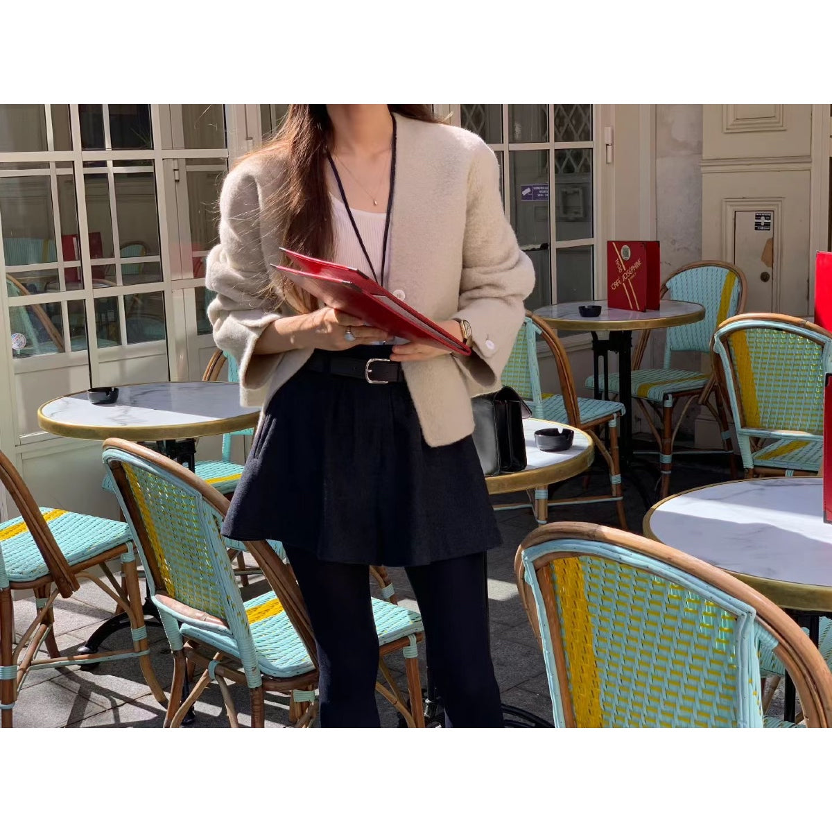 [OUNCE] Baby Alpaca Mokara Short Coat 高級感輕奢氣質短款BABY羊駝毛外套