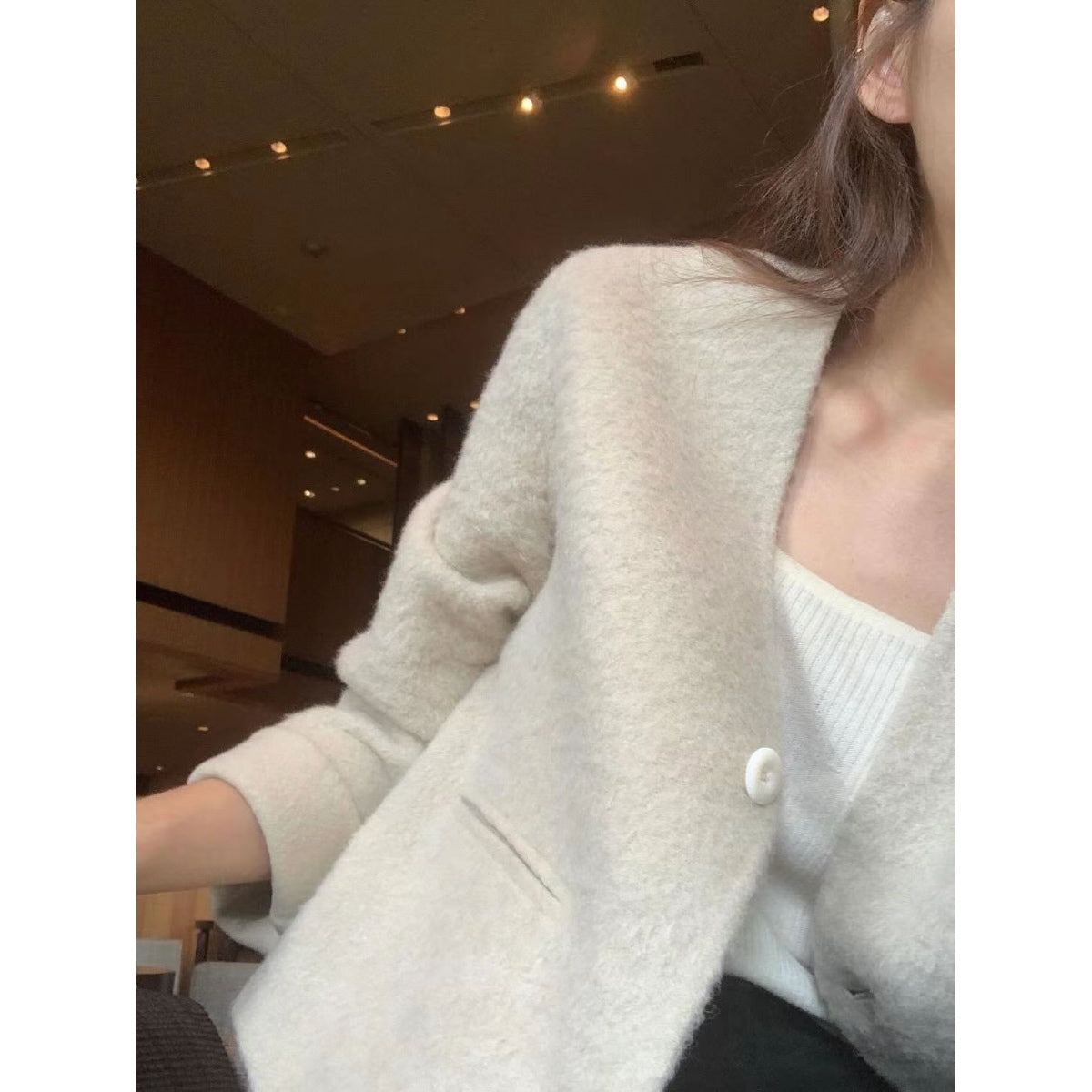 [OUNCE] Baby Alpaca Mokara Short Coat 高級感輕奢氣質短款BABY羊駝毛外套