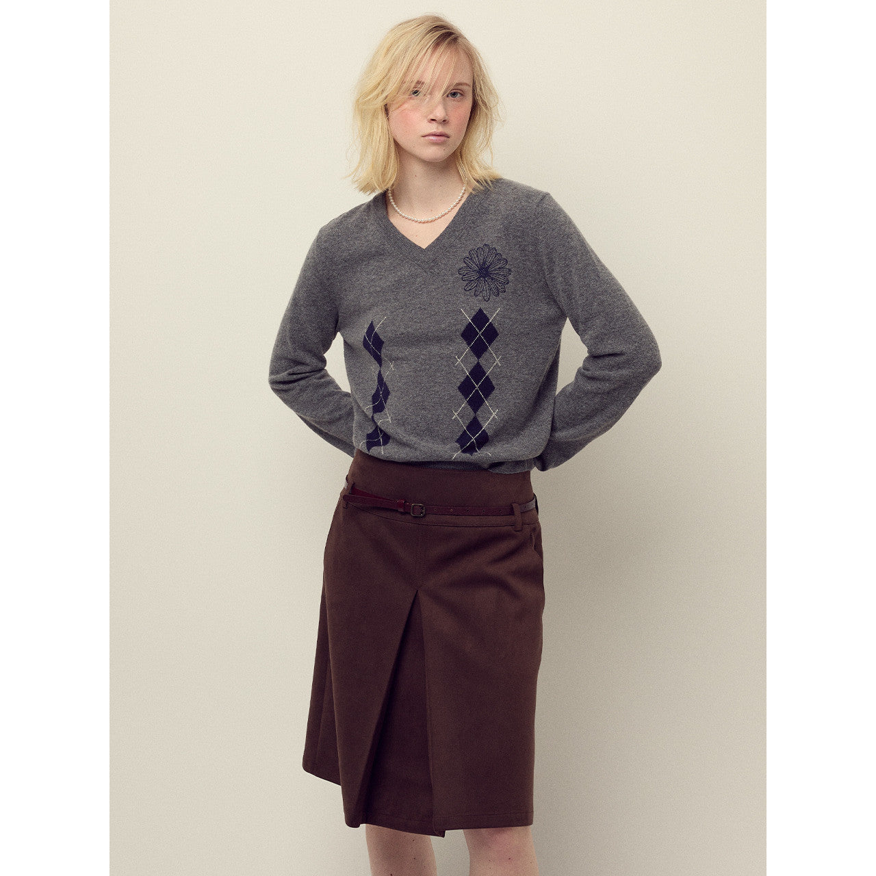 SUEDE A LINE MIDI SKIRT