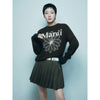 WOOL PLEATED MINI SKIRT CONTRAST WAISTBAND