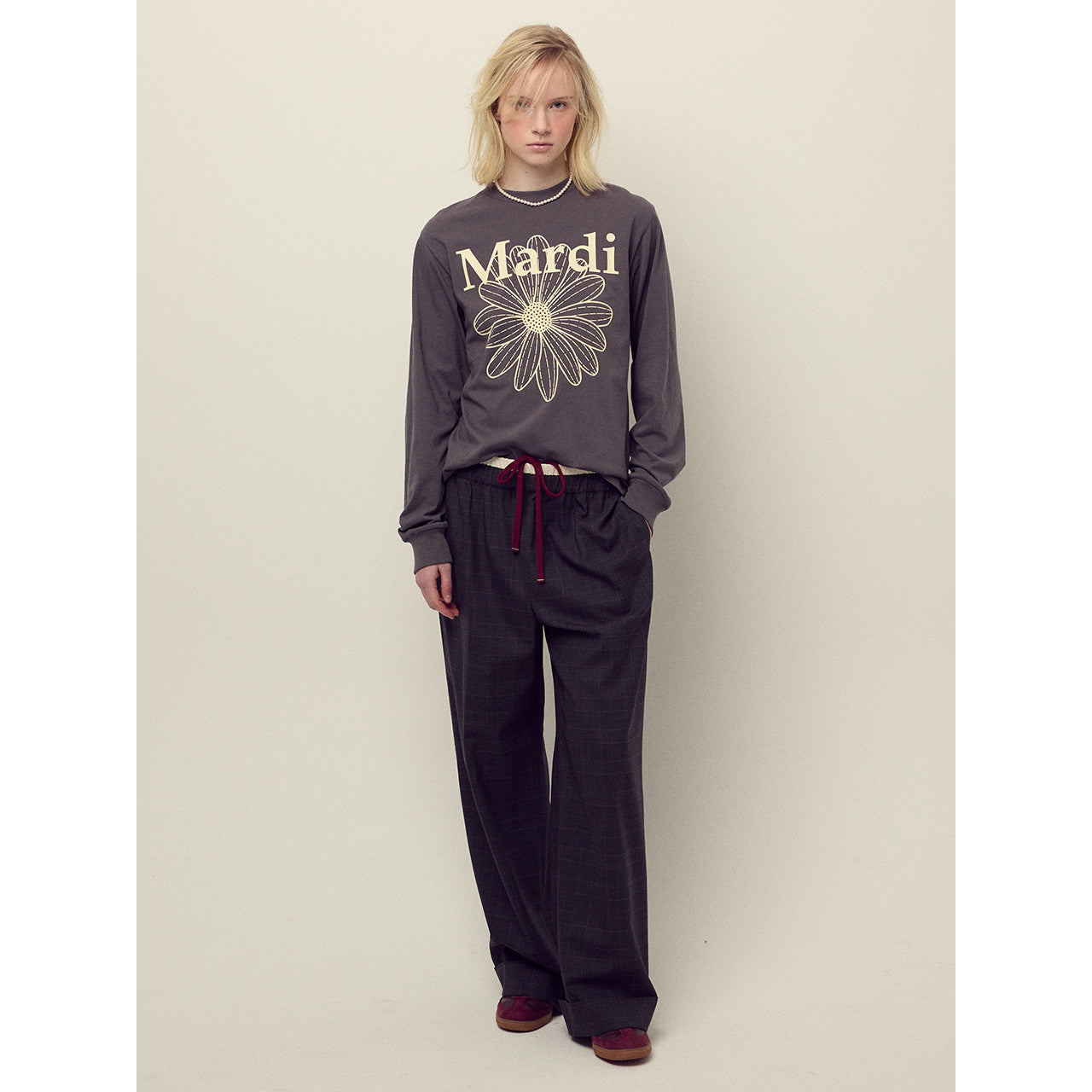 WOOL TURN UP PANTS