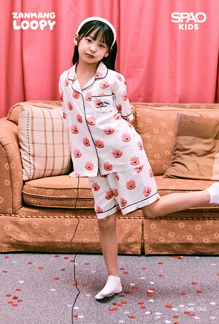 (Loopy) Kids Short-sleeved Pyjamas - Ivory