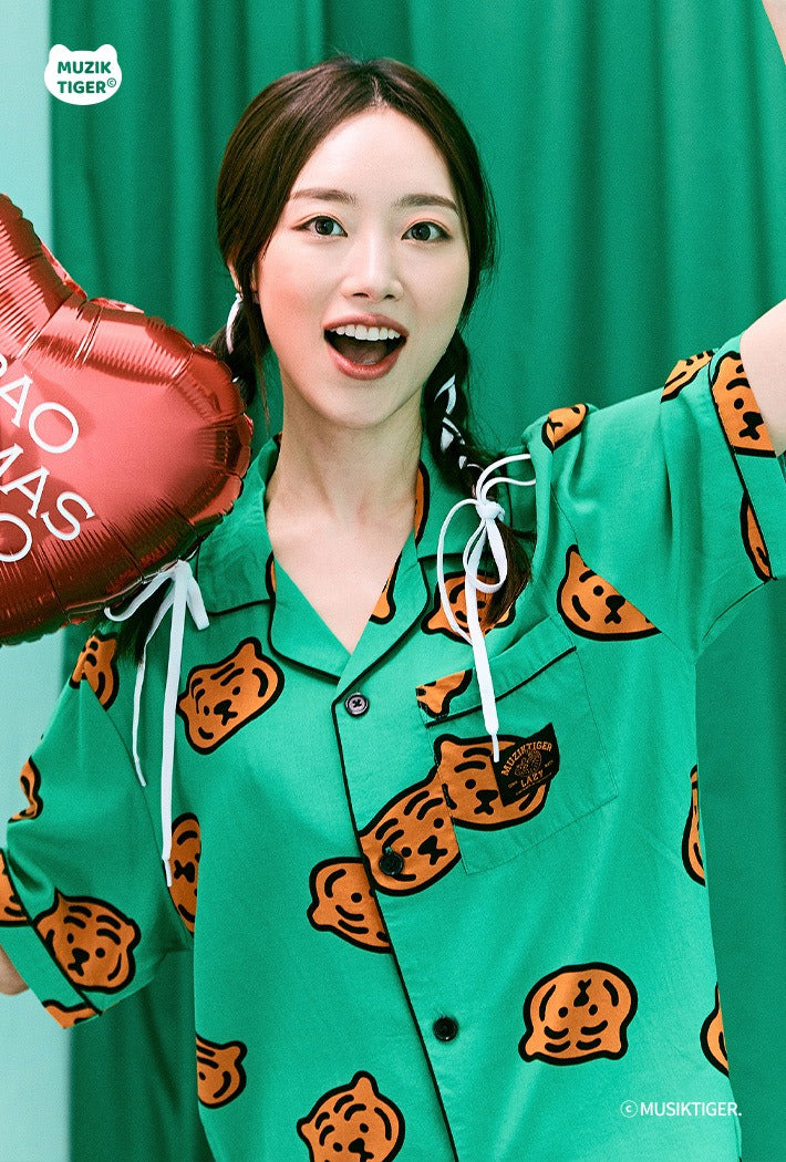 (Muzik Tiger) Rolling Rolling Dumb Pajamas - Green