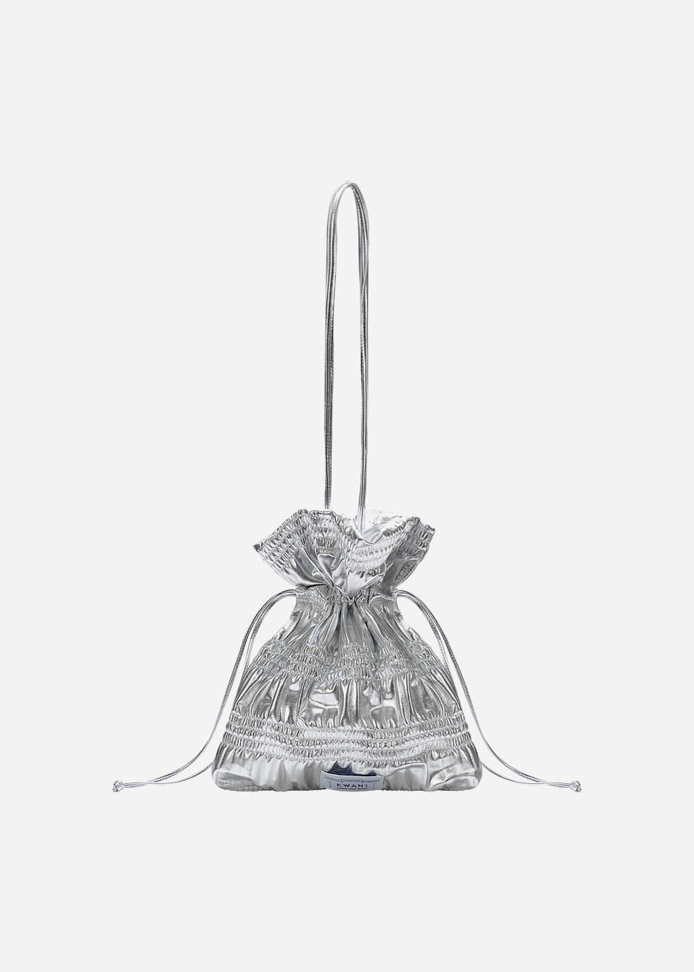 Crinkle Shoulder Bag Silvery Silver