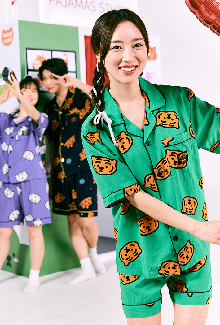 (Muzik Tiger) Rolling Rolling Dumb Pajamas - Green