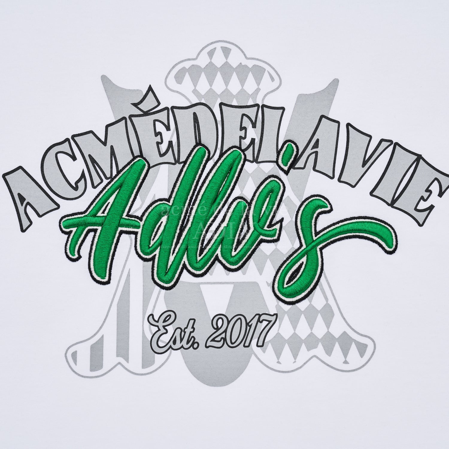 [Acmé de la Vie]ADLV X LISA A LOGO MONOGRAM EMBOSSING EMBROIDERY SHORT SLEEVE T-SHIRT - WHITE