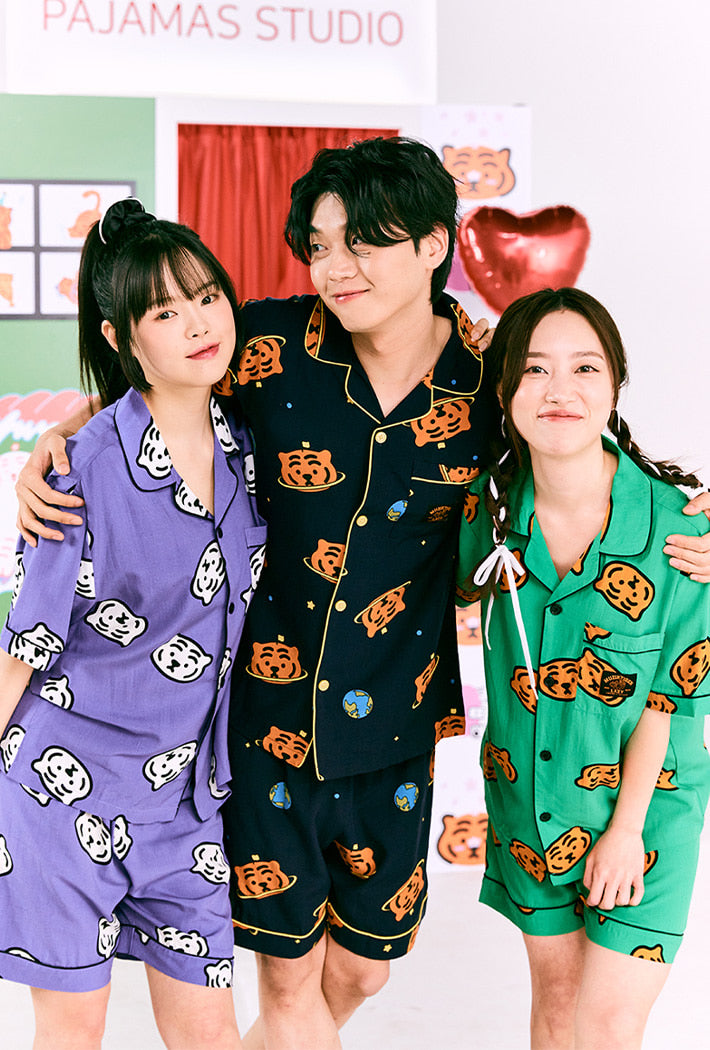 (Muzik Tiger) Rolling Rolling Dumb Pajamas - Green
