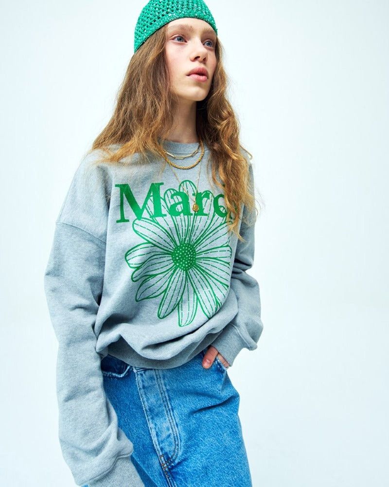 Sweatshirt Flowermardi - Grey Green