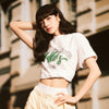 [Acmé de la Vie]ADLV X LISA A LOGO MONOGRAM EMBOSSING EMBROIDERY SHORT SLEEVE T-SHIRT - WHITE