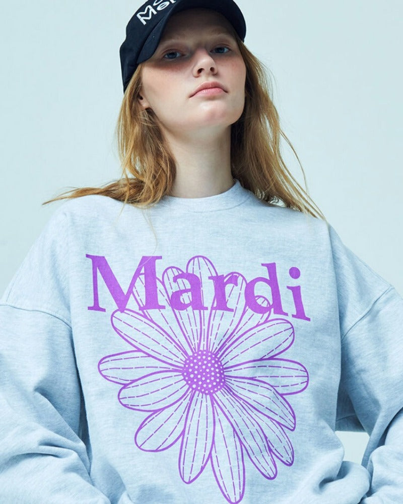 Sweatshirt Flowermardi - Heather Purple