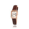Awesome Square Classic Signature Crown Brown Leather Watch