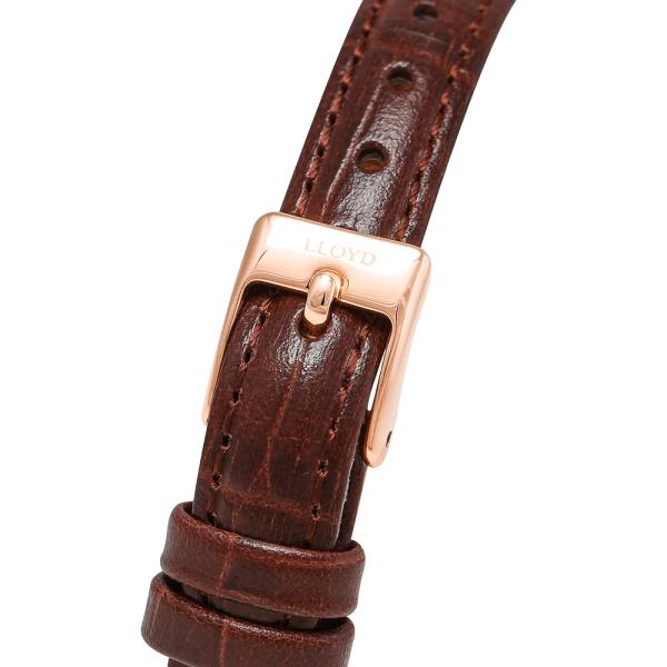 Awesome Square Classic Signature Crown Brown Leather Watch