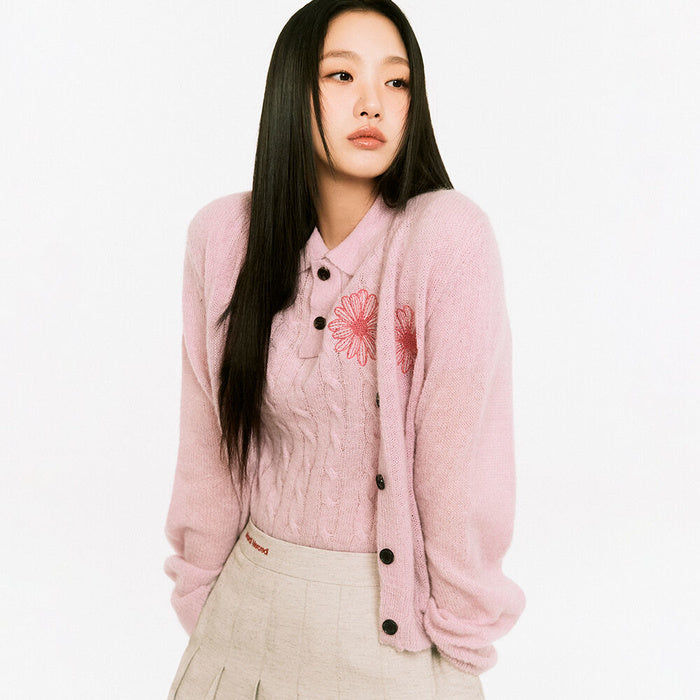 MOHAIR CARDIGAN V NECK
