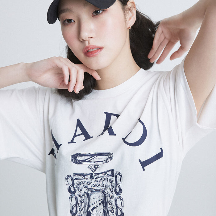 Tshirt Bijou Mardi - Ivory Navy