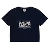 W Classic Logo Crop Tee - Navy